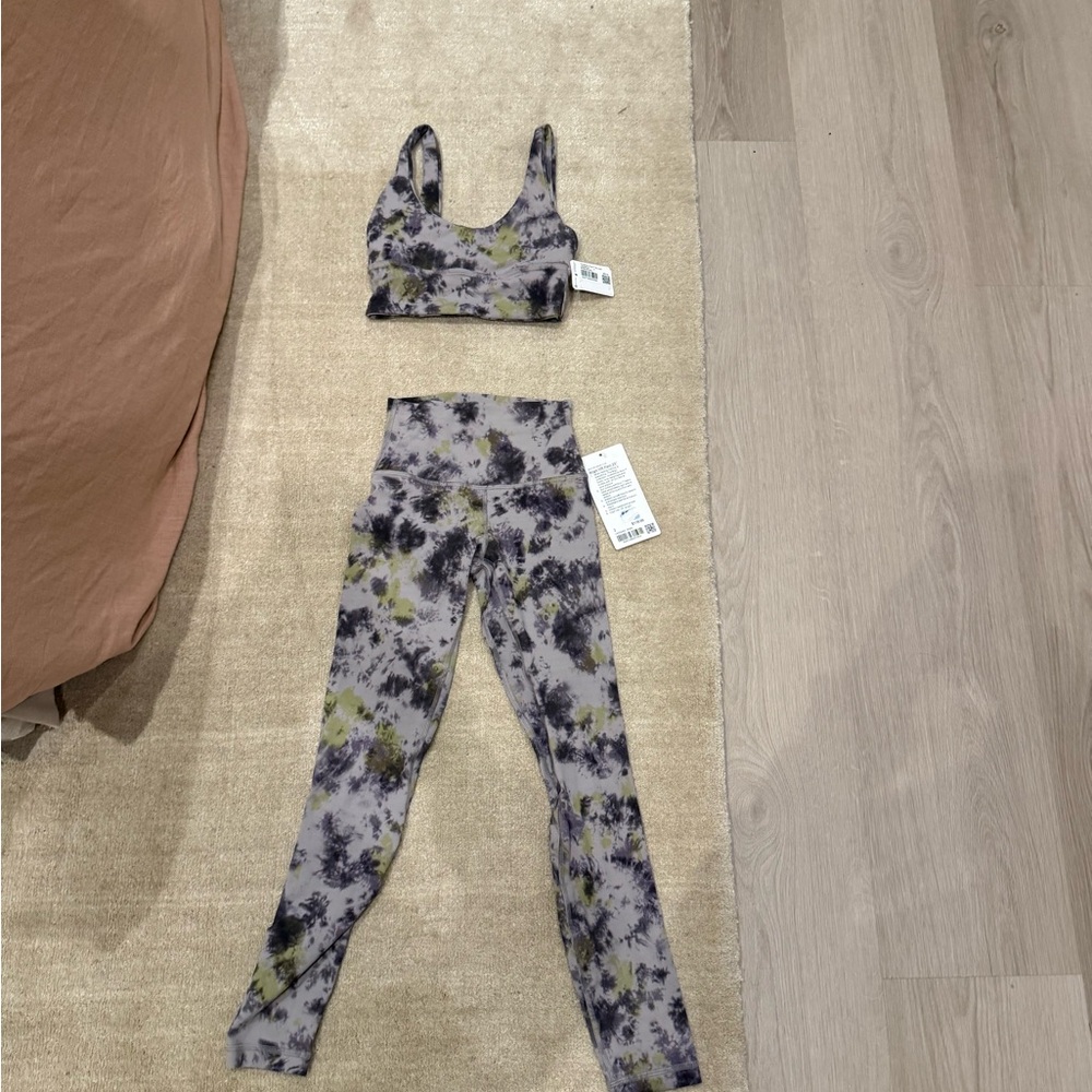 Lululemon Athletica Tie-Dye Sports Bra and Leggings